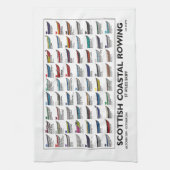 スコットランドの沿岸ロウイングのスキフ-最初5年 キッチンタオル (縦)