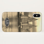 スコットランドの湾にヨット。セピア効果 Case-Mate iPhoneケース (裏面(横))