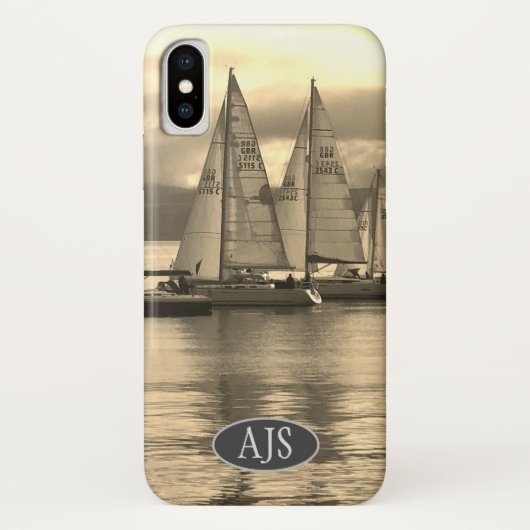 スコットランドの湾にヨット。セピア効果 Case-Mate iPhoneケース (裏面)