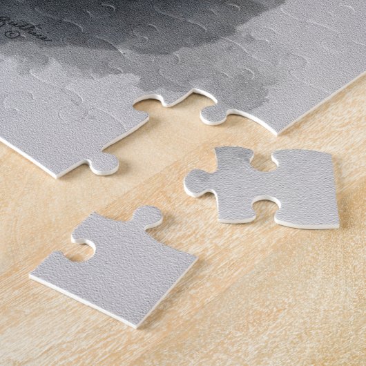 スコットランドの灯台を襲う巨大な波 ジグソーパズル (側面)