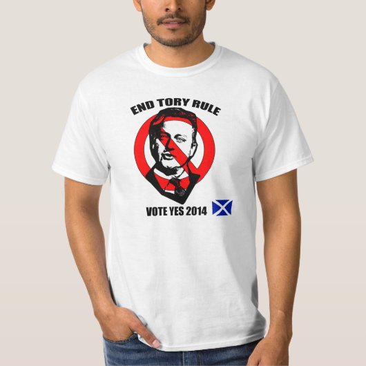 スコットランドの独立のための端の保守党の規則の投票Yes Tシャツ (正面)