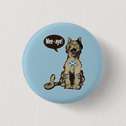 スコットランドの独立バッジのための猫 缶バッジ (正面)