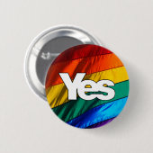 スコットランドの独立-虹のYesのバッジ 缶バッジ (正面&裏面)