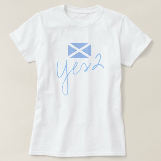 スコットランドの独立Yes2 Saltire旗 Tシャツ (デザイン正面)
