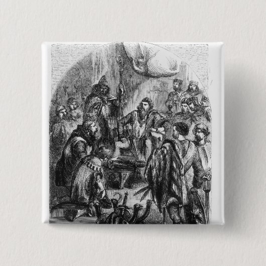 スコットランドの王冠のための尊敬をするBaliol 缶バッジ (正面)