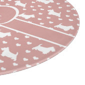 スコットランドの白いテリア（スコットランド犬） – ピンク カッティングボード (角)