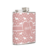 スコットランドの白いテリア（スコットランド犬） – ピンク フラスク (右)