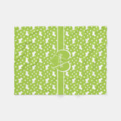 スコットランドの白いテリア（スコットランド犬）ライムグリーン フリースブランケット (正面(横))