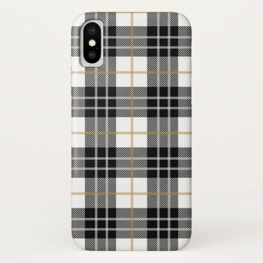 スコットランドの白黒タータンチェック Case-Mate iPhoneケース (裏面)