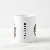 スコットランドの社会の頂上そしてタータンチェックの地図と襲って下さい コーヒーマグカップ (中央)