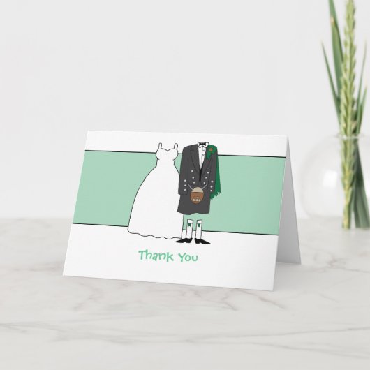 スコットランドの結婚式　新婦新郎への感謝 サンキューカード (正面)