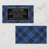 スコットランドの聖職者の青いタータンチェック格子縞 名刺 (正面/裏面)