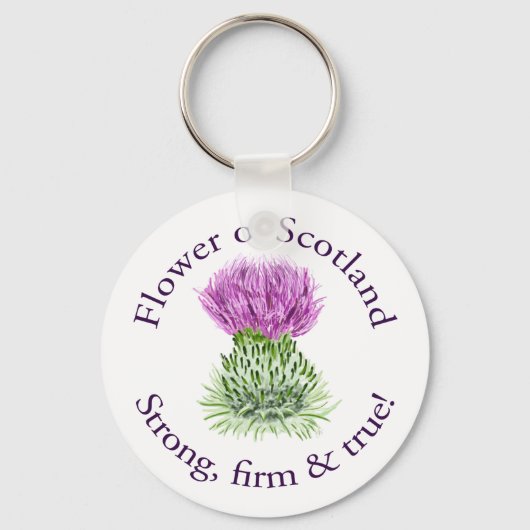 スコットランドの花強く、堅く、真実! キーホルダー (正面)