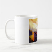 スコットランドの蒸気列車の横断橋。 コーヒーマグカップ (左)