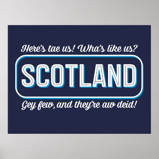 スコットランドの詩は私たちのようなもの?トーストことわざ ポスター (正面)
