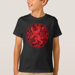スコットランドの赤いライオンの十字 Tシャツ