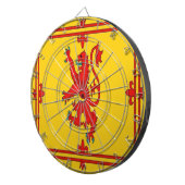 スコットランドの赤いライオンの手がつけられない旗 ダーツボード (正面右)