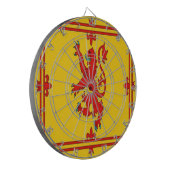 スコットランドの赤いライオンの手がつけられない旗 ダーツボード (正面左)