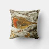 スコットランドの雪のクリスマスロビン クッション (裏面)