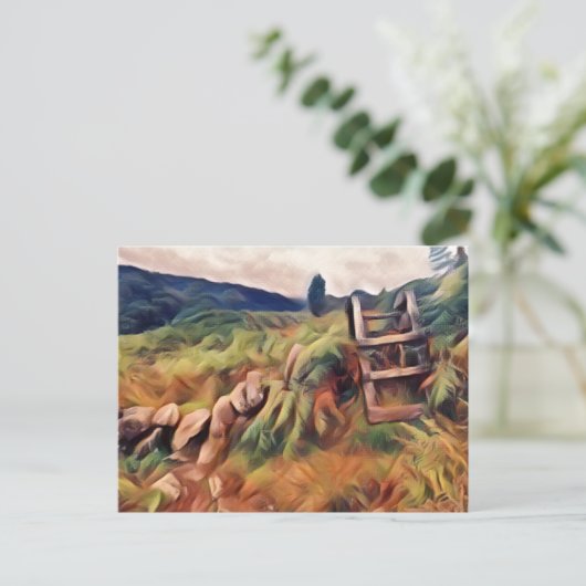 スコットランドの風景フォトアート ポストカード (スタンド正面)