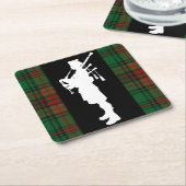 スコットランドの風笛吹奏者のコースター スクエアペーパーコースター (アングル)