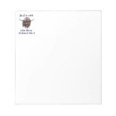 スコットランドの高原牛を愛する女の子 ノートパッド (正面)