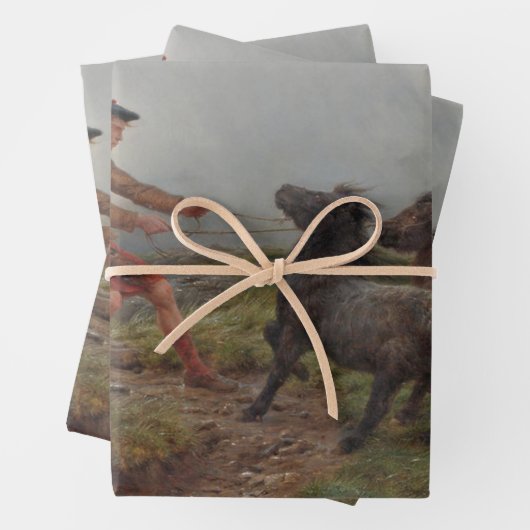 スコットランドの高地にある2つのシェトランドの池 ラッピングペーパーシート (インサイチュ)