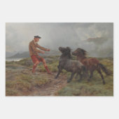 スコットランドの高地にある2つのシェトランドの池 ラッピングペーパーシート (正面)