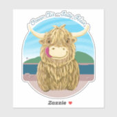 スコットランドの高地の海塩毛の牛 シール (シート)