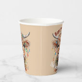 スコットランドの高地の牛のクリスマスライト 紙コップ (右)