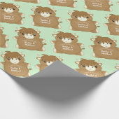 スコットランドの高地の牛の赤ちゃんシャワー ラッピングペーパー (角)