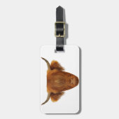 スコットランドの高地の牛スコットランド動物牛 ラゲッジタグ (正面縦)