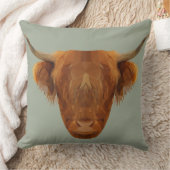 スコットランドの高地の牛幾何学的な動物の枕 クッション (ブランケット)