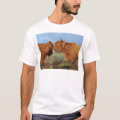 スコットランドの高地の牛 Tシャツ (正面)