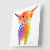 スコットランドの高地の牛' TOTTIE '壁時計 スクエア壁時計 (傾斜)