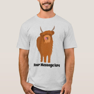 スコットランドの高地牛の牛のグラフィックパーソナライズされた Tシャツ