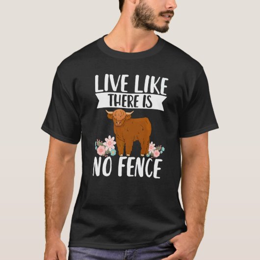 スコットランドの高地牛の繁殖牝牛ロングホーン Tシャツ (正面)
