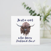 スコットランドの高地牛を愛するちょうど女の子 サンキューカード (スタンド正面)