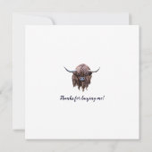 スコットランドの高地牛を愛するちょうど女の子 サンキューカード (裏面)