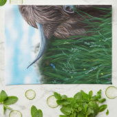 スコットランドの高地牛絵画 キッチンタオル (折り畳み)