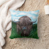 スコットランドの高地牛絵画 クッション (ブランケット)