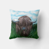 スコットランドの高地牛絵画 クッション (裏面)