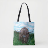 スコットランドの高地牛絵画 トートバッグ (正面)
