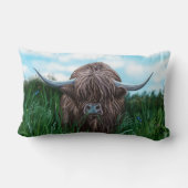スコットランドの高地牛絵画 ランバークッション (裏面)