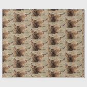 スコットランドの高地牛覆い ラッピングペーパー (フラット)