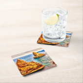 スコットランドのduncansby絵画の積み重ね スクエアペーパーコースター (インサイチュ)