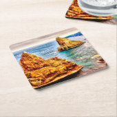 スコットランドのduncansby絵画の積み重ね スクエアペーパーコースター (アングル)