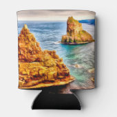 スコットランドのduncansby絵画の積み重ね 缶クーラー (裏面)