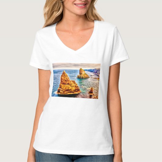 スコットランドのduncansby絵画の積み重ね tシャツ (正面)