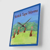 スコットランドのRick London Worms おもしろい スクエア壁時計 (傾斜)